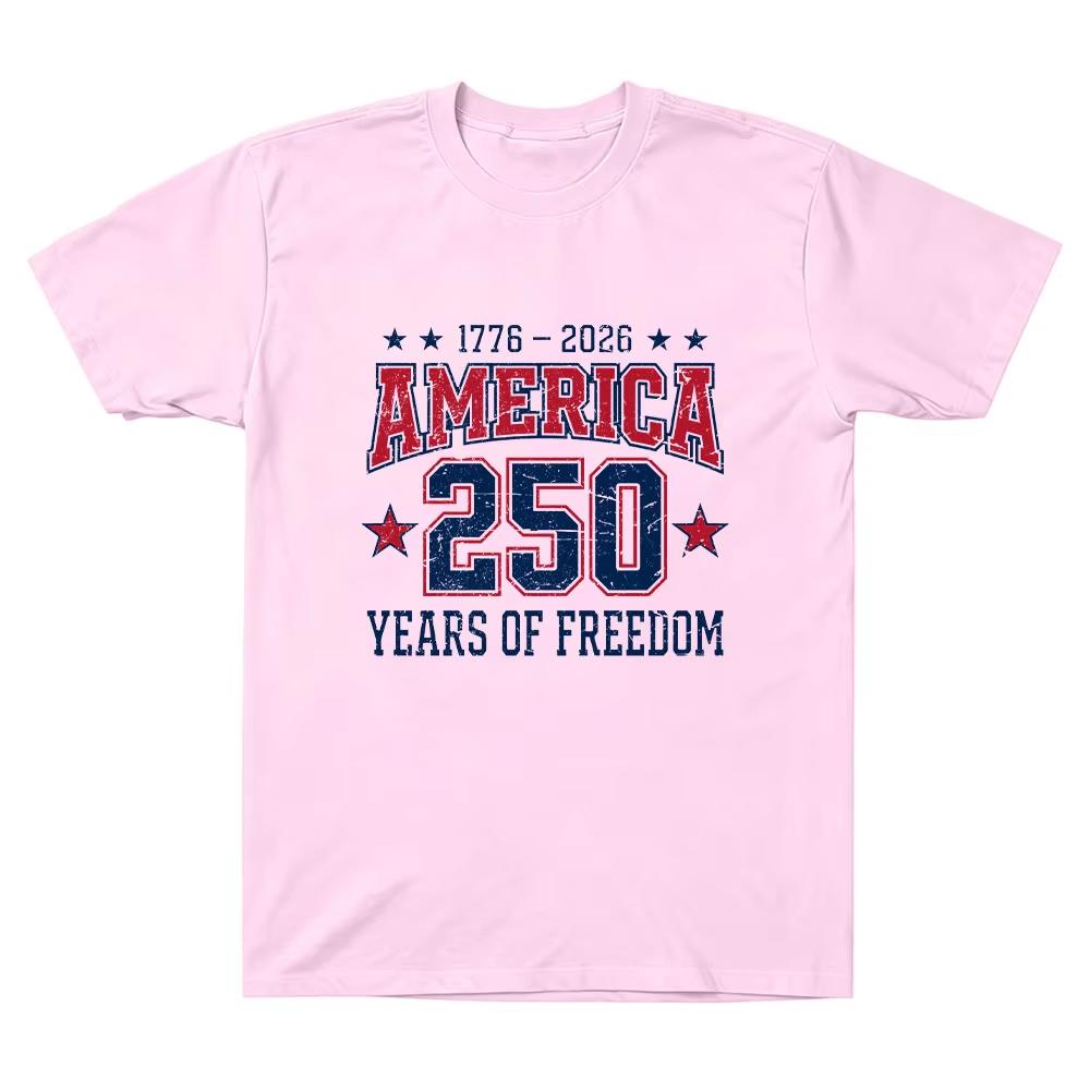 Freedom 250 T-shirt 2026-250 Years of Freedom Retro Graphic Print T Shirts Women Men High Quality Oversized Tshirt