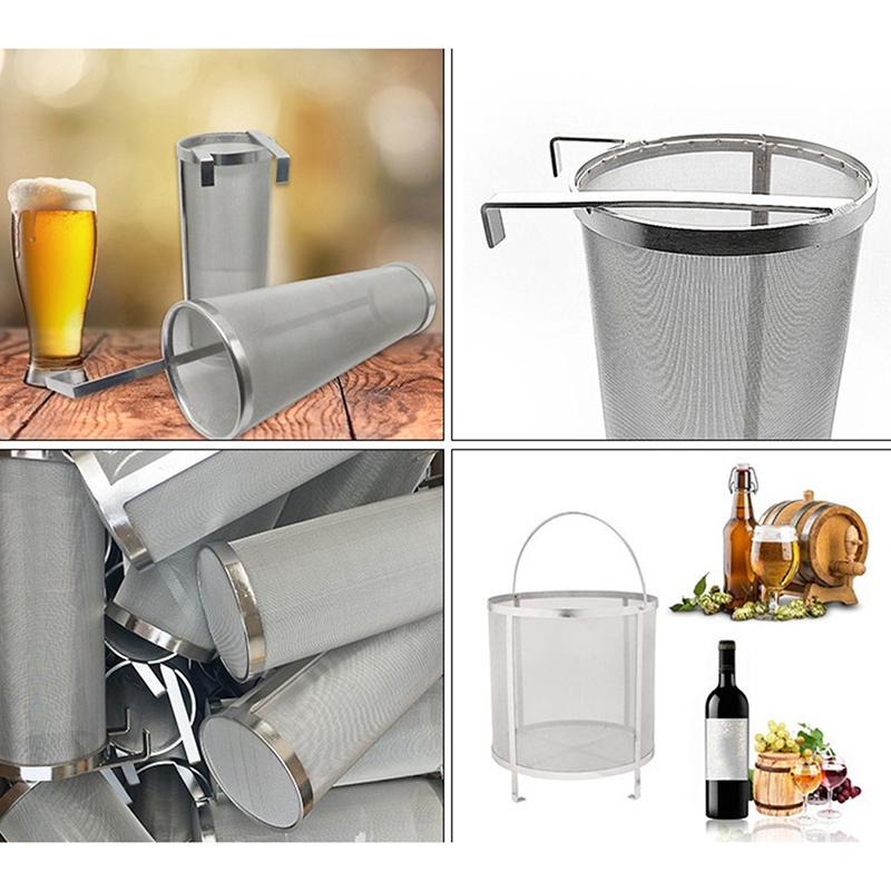 300 Micron Stainless Steel Brew Beer Hop Mesh Filter Strainer With Hook