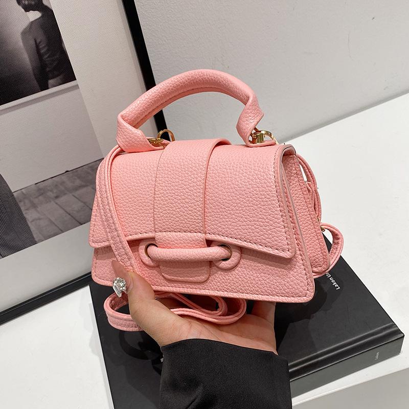 Pure Color Minimalist Handbag Fashionable Single Shoulder Crossbody Bag Women's Faux Leather Square Purse KTB