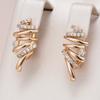 Rose Gold Color Geometry Cross Drop Earrings For Women Shiny Natural Zircon Accessories Bridal Daily Fine Jewelry
