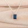 London Blue Topaz Gemstone 925 Stamped Silver Jewelry Rectangle Pendant For Gift PP-58-6