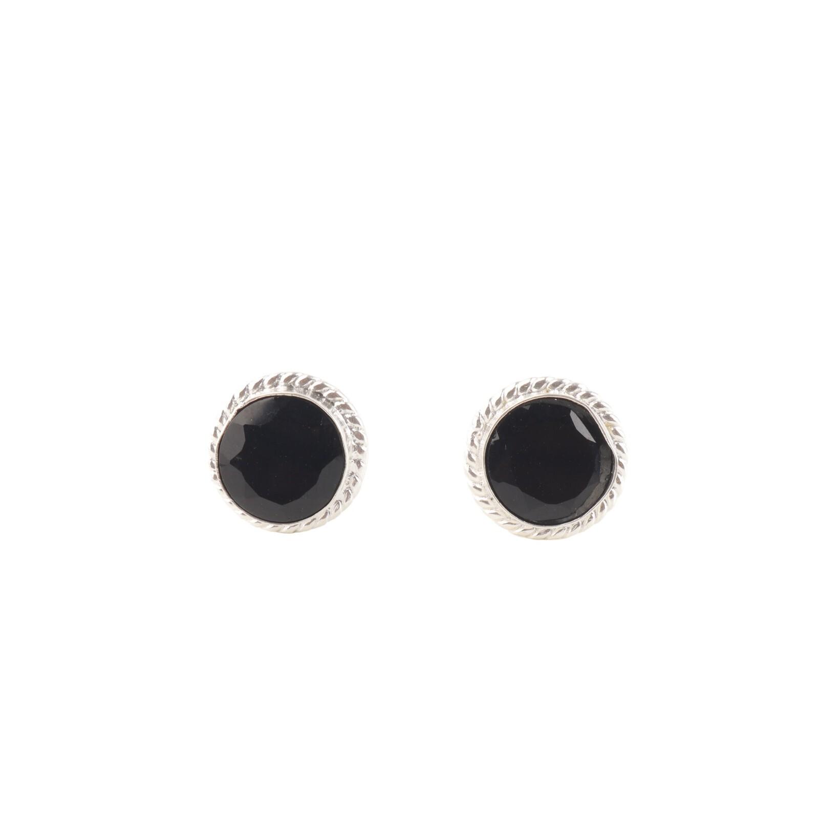

Natural Black Onyx 925 Sterling Silver Handmade Gemstone Jewelry Stud Earrings EE-147-6