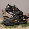 Fashion Brown Size 48 Summer Men Sandals Genuine Leather Mens Casual Shoes Outdoor Sandals for Men Beach Shoes Roman Handmade Mesh