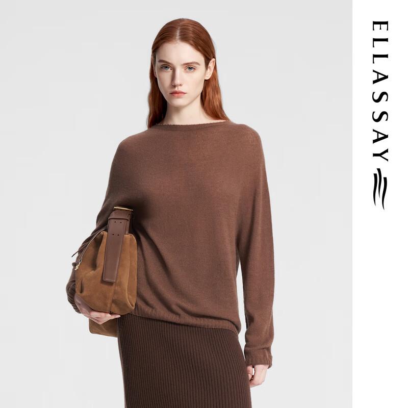 

ELLASSAY Женский свитер из 100% кашемира с круглым вырезом и бисером S