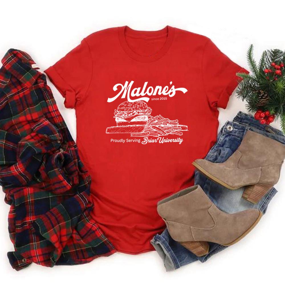 Malones Seit 2015 Briar University T-Shirt Hockey Romanze T-Shirt Beste Burger T-Shirt Vintage Kurzarm T-Shirts Bücherwurm Geschenk