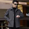 Men's buttoned cashmere jacket, winter style for middle-aged and elderly dads, woolen woolen jacket, lapel casual top