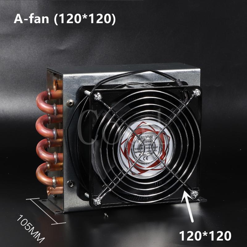 Refrigerator condenser radiator with fan small air-cooled cooling universal copper tube fin-type freezer radiator 120*120 fan