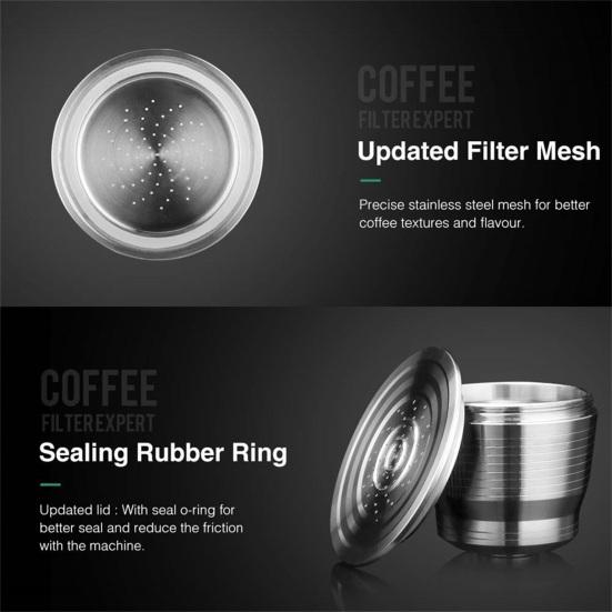 Stainless Steel Refillable Espresso Coffee Capsule Filter Tamper for Nespresso