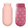 Microwave and Fridge Safe Silicone Hot Water Bag Leak Resistant with Comfortable Knitted Cover for Heat Therapy