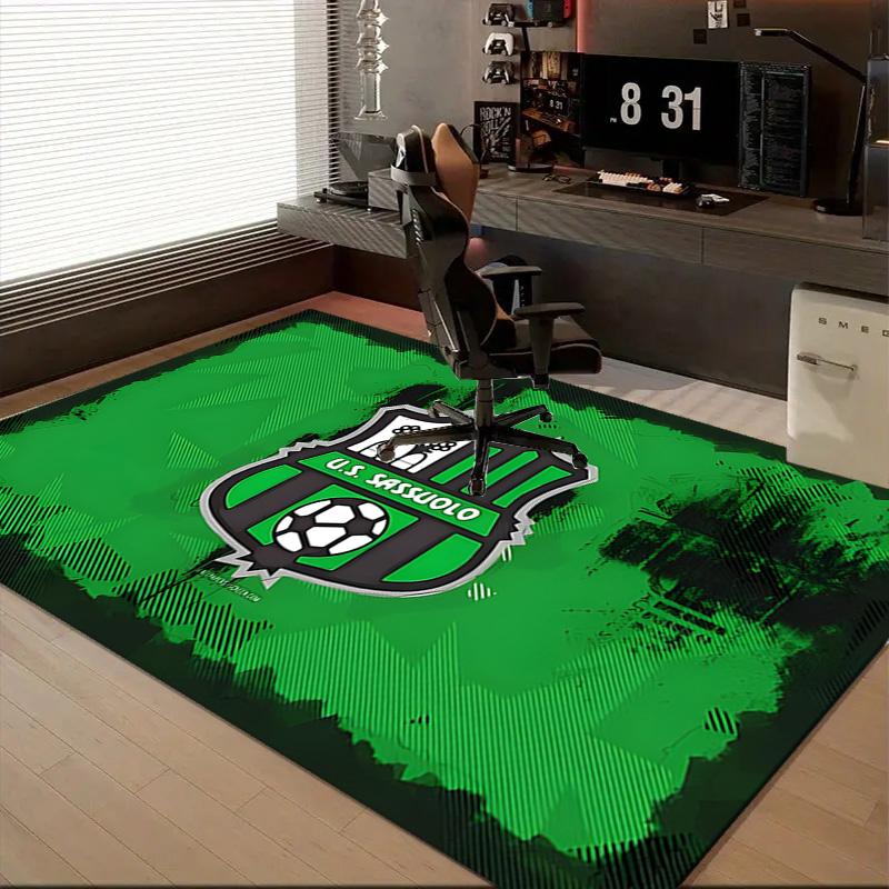 1PC Sassuolo Football Crest Design Floor Mat for Living Room, Game Rooms, Office, Bedroom, Office Floor Mat Playful Design, Christmas fan gifts