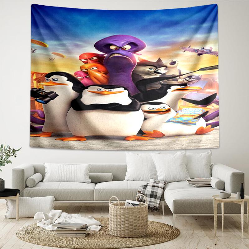 Penguins dventure Tapestry Hanging for Bedroom,Livingroom, Playroom,Decor Art Room Wall Tapestry Holiday and Birthday Gifts