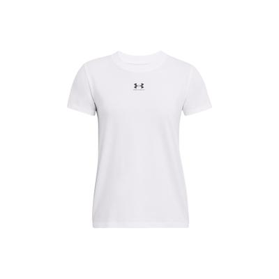 Letter Logo Print Round Neck Pullover Short Sleeve T-Shirt Women T-Shirts White 1383648-100