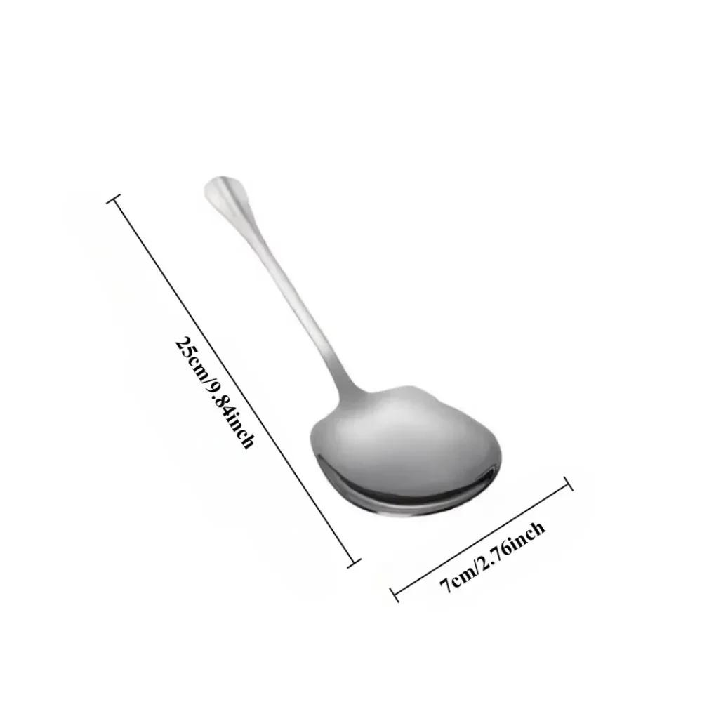 25cm Stainless Steel Rice Spoon Ergonomic Metal Serving Spoon Kitchen Flatware Salad Serving Utensils for Pasta
