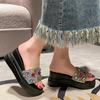 Fashion Shoes Ladies' Slippers Platform On A Wedge Luxury Slides Women Heels Pantofle Summer Designer High 2025