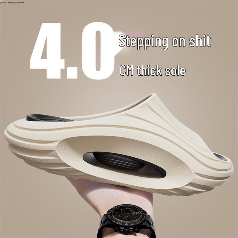 Men's 2025 Outdoor Odor-Proof Summer Slippers – Thick Sole, Non-Slip, Japanese Style Step-On Design