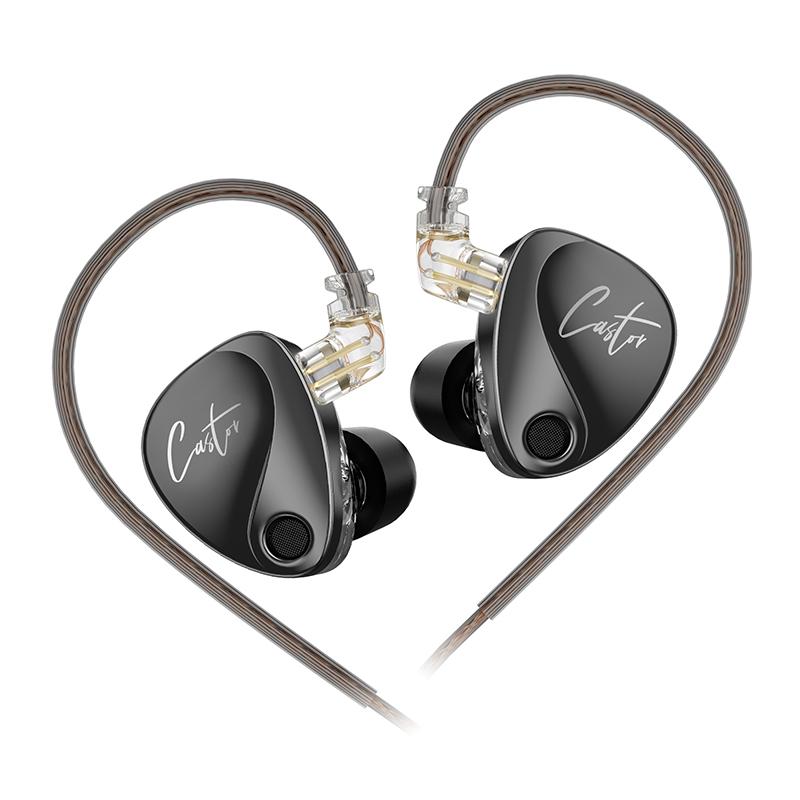 KZ Castor In Ear HiFi Earphone 2DD Dynamic High-End Tunable Balanced Armature Earphones Monitor Wired Earphones With Mic Earbuds