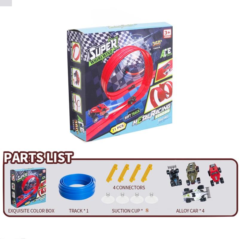 

Track Car With Inertia Return For Kids Rolls Up Portable Diy Racetrack Birthday Gifts For Kids Diy Assembled Plush