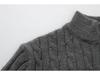Men's Plus Size Cable Knit Half-High Collar Zipper Sweater - Autumn/Winter Casual Pullover