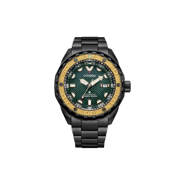 CITIZEN Mechanical Wrist Watch Collection 200m Waterproof Automatic Mechanical Movement Titanium Strap NB6008-82X Green Dial