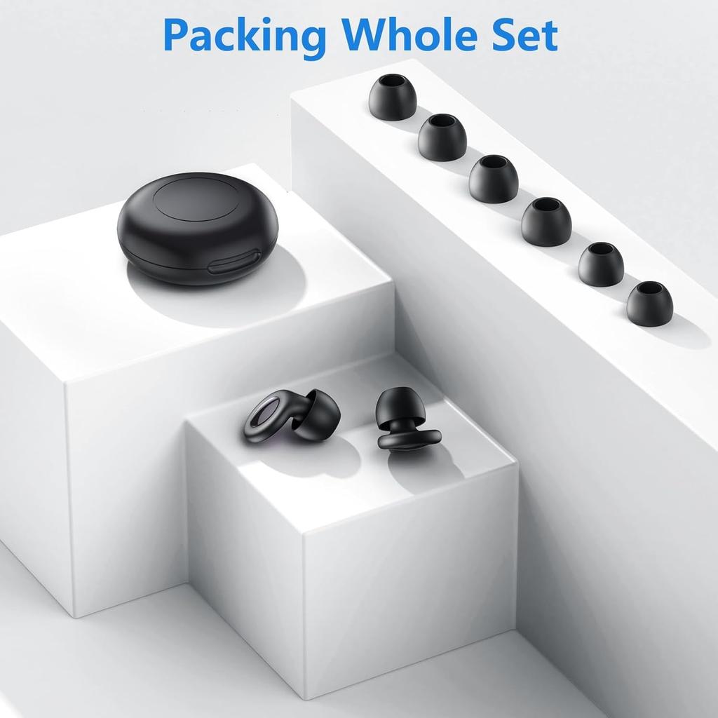 Noise Cancelling Ear Plugs For Sleeping Reusable Silicone 45db with Case 8 Eartips
