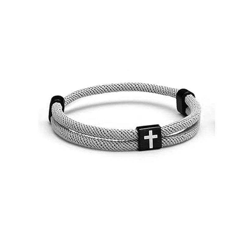 1 Stück/Set Verstellbares Faith Fashion Kreuz Handgewebtes Armband für Männer Frauen Gibt Ihnen Selbstvertrauen Kommunion Ostergeschenk