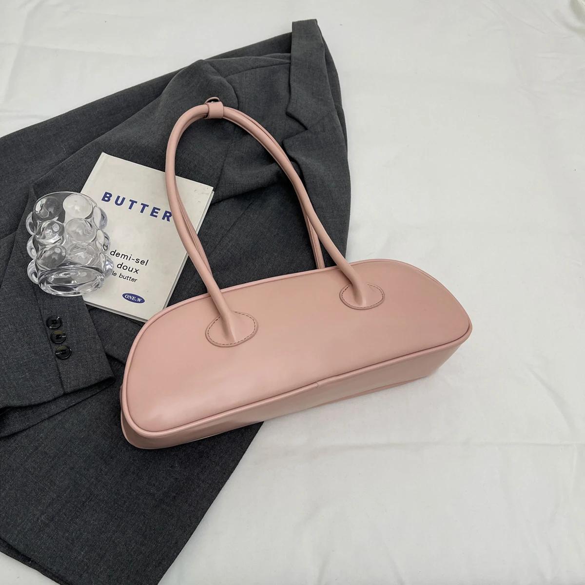 

Дизайнерские большие сумки через плечо из искусственной кожи для женщин 2024 года, новая тенденция, женская сумка через плечо, однотонные сумки и кошельки КРАСНОГО цвета розовый