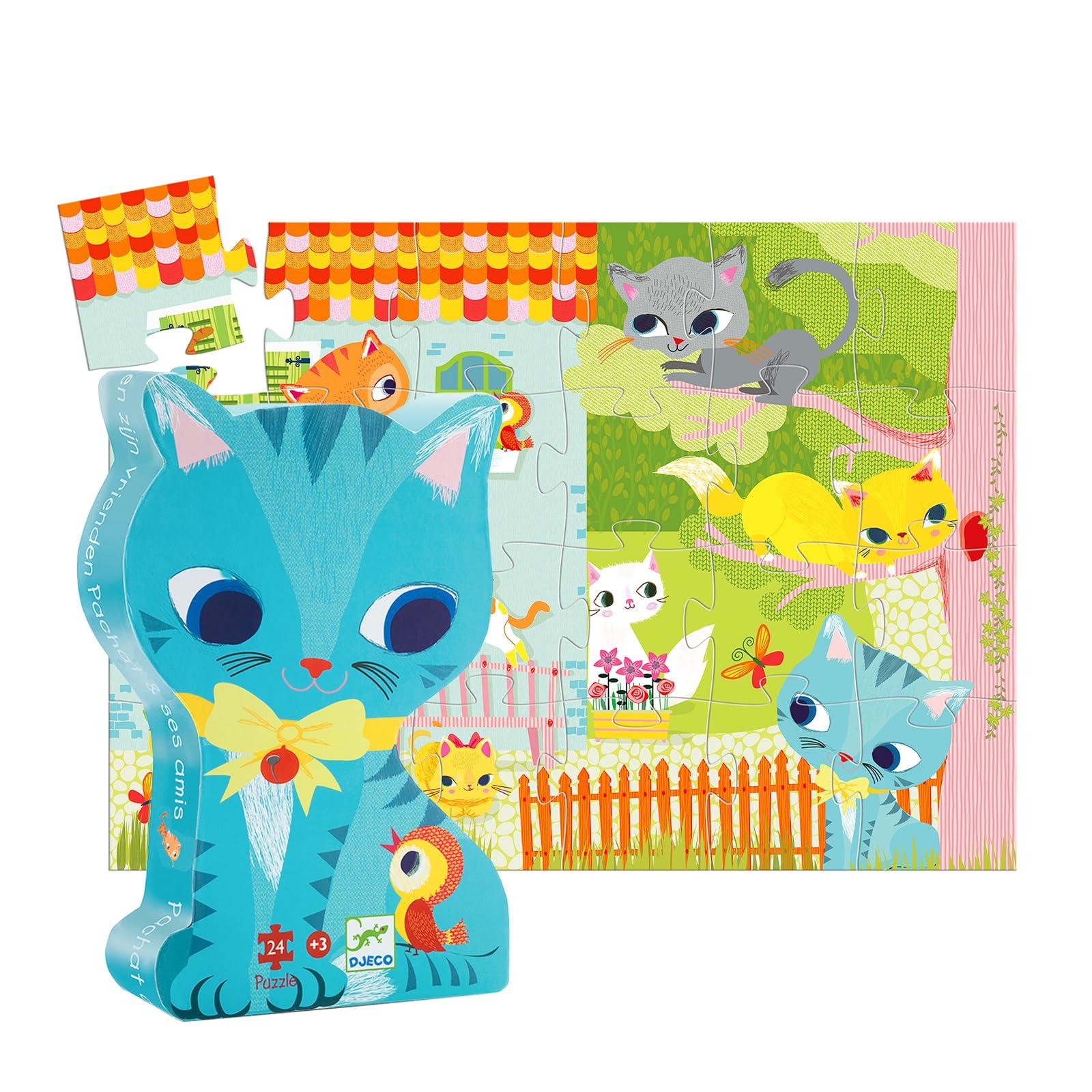 

DJECO Pashat & Friends Puzzle, 24-Piece Jigsaw Puzzle for 3-Year-Olds, Cat Design, Educational Toy, Gift (DJ07207)