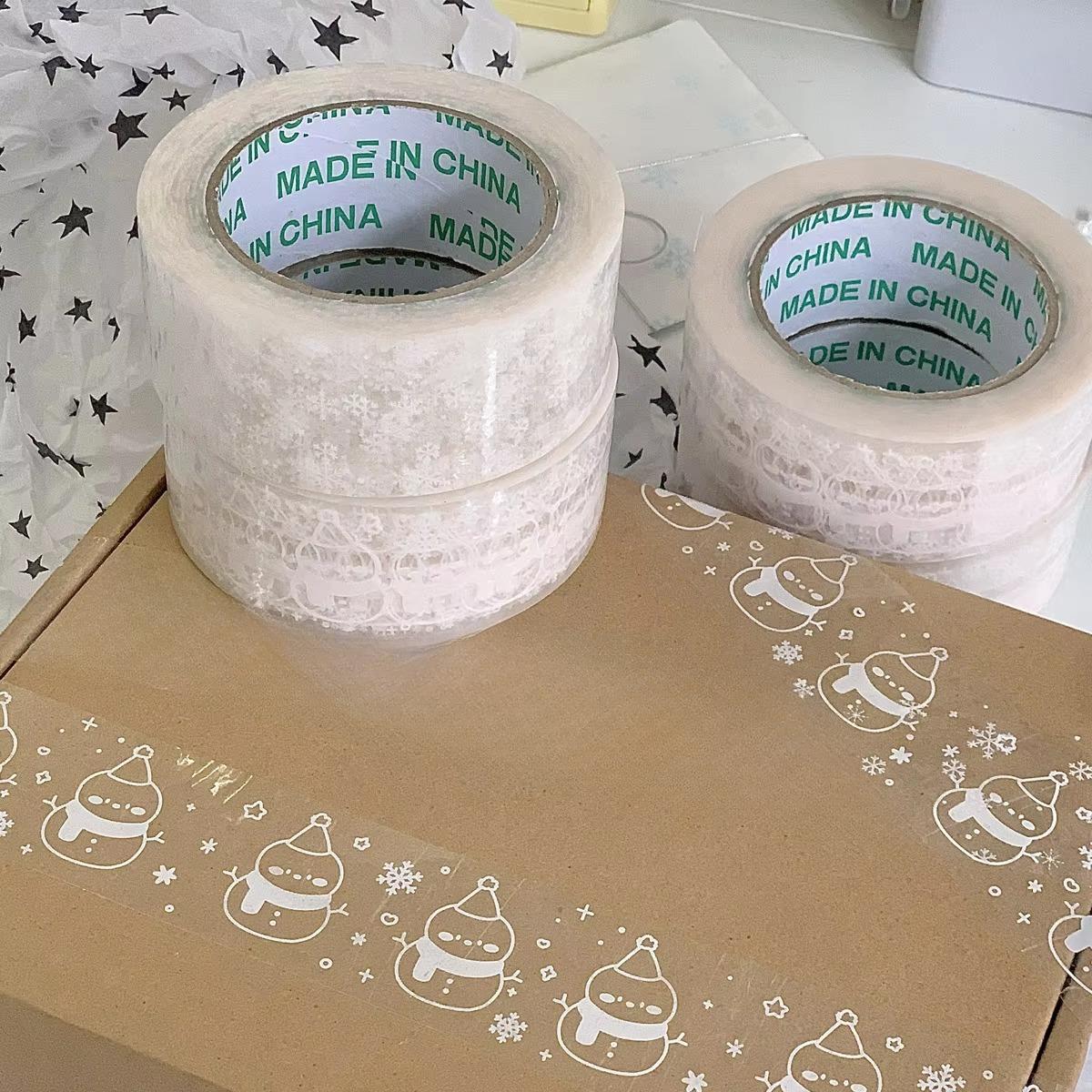 

100М Инс Милый Зимний Снежинка Прозрачный Скотч Экспресс Коробка Картонная Упаковочная Лента Скрапбук Журнал Пейзаж Декоративная Наклейка