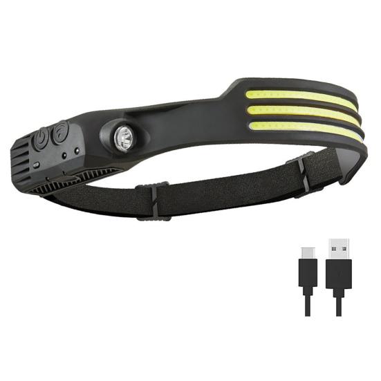 Multi-function Headlight with Motion Sensor 5 Modes Adjustable Waterproof USB Rechargeable Hands-free Outdoor Camping Night Running Fishing Headlamp