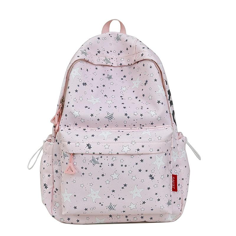 Schoolbag new student schoolbag female star printing Korean version niche ins style backpack Mori college student computer bag male