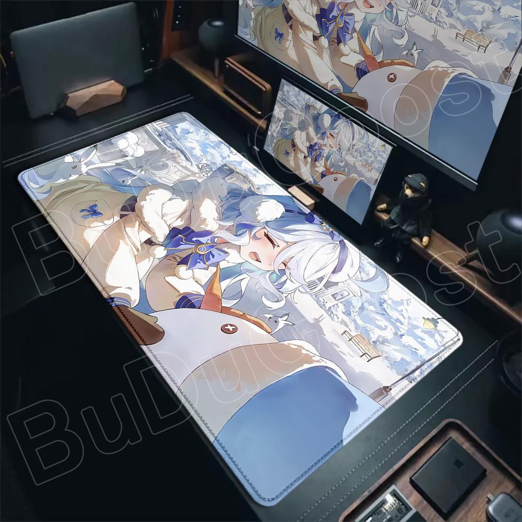Kawaii Girl Keyboard Mat Furina Anime Mousepad HD New Pretty Genshin Impact Game Office PC Desk Mat Carpet Non-slip speed rubber