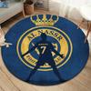 Al-Nassr FC Runder Teppich, Teppich für Wohnzimmer Schlafzimmer Sofa Spielzimmer Dekoration, Rutschfeste Fußmatte