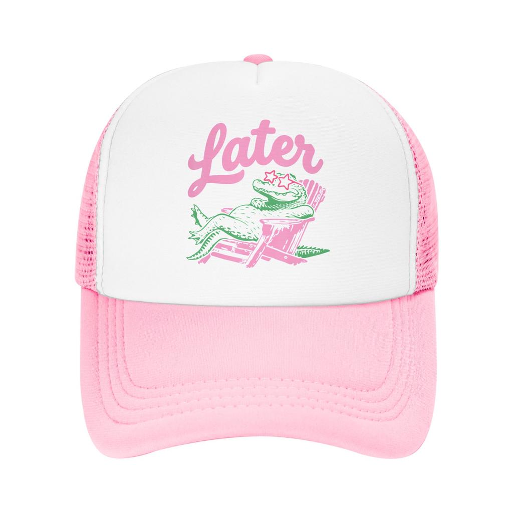 See You Later Teacher Alligator Summer Baseball Cap Cool Trucker Hat Couple Women Print Tennis Skate Sun-Proof Snapback Cap