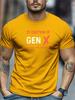 Unisex Navy Crew Neck Tee Caution Gen X Feelings Will Get Hurt Distressed Retro Red White Text Warning Slogan Graphic Soft Short