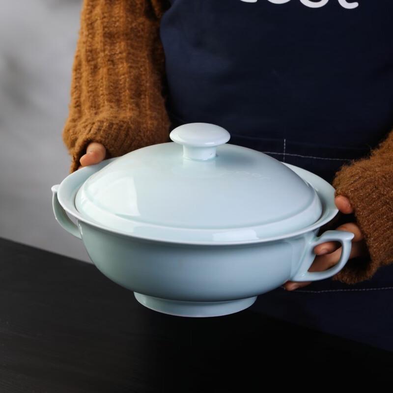 Haoya Jingdezhen Underglaze Celadon Ceramic Stew Pot