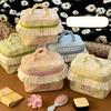 Square Portable Cosmetic Bag Kawaii Toiletry Bag Portable Handheld Cosmetic Case  Travel