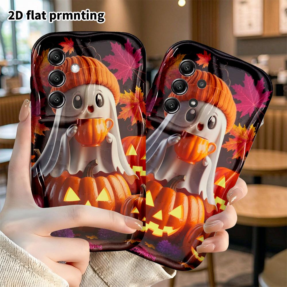 Phone Case: 2D Flat, Suitable for Samsung Galaxy A34 A35 M05 M06 S20 S22 S21 FE Plus 5G Protective Cases, Halloween Little Ghost, Christmas and Hallow