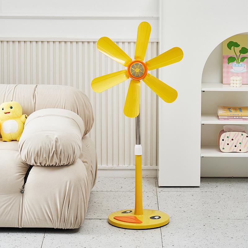 Compact Silent Cartoon Floor Fan for Dorms & Offices
