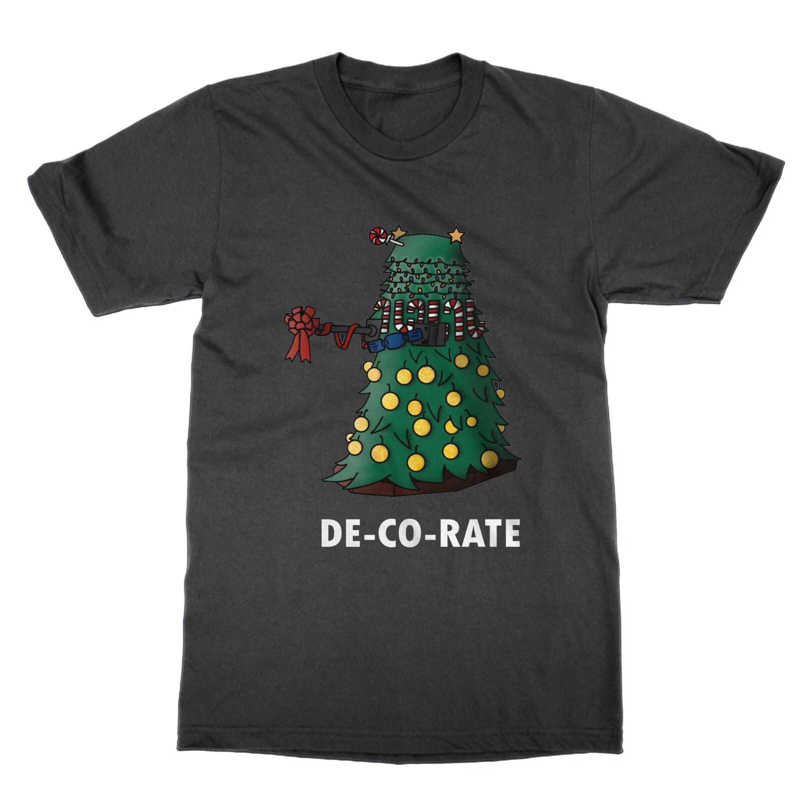 

Dalek Decorated Funny Christmas Geek T Shirt Top Who Gift S