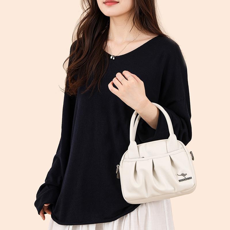 Elegant Leather Tote Bag for Women Casual Shoulder Crossbody Handbag with Top Handle