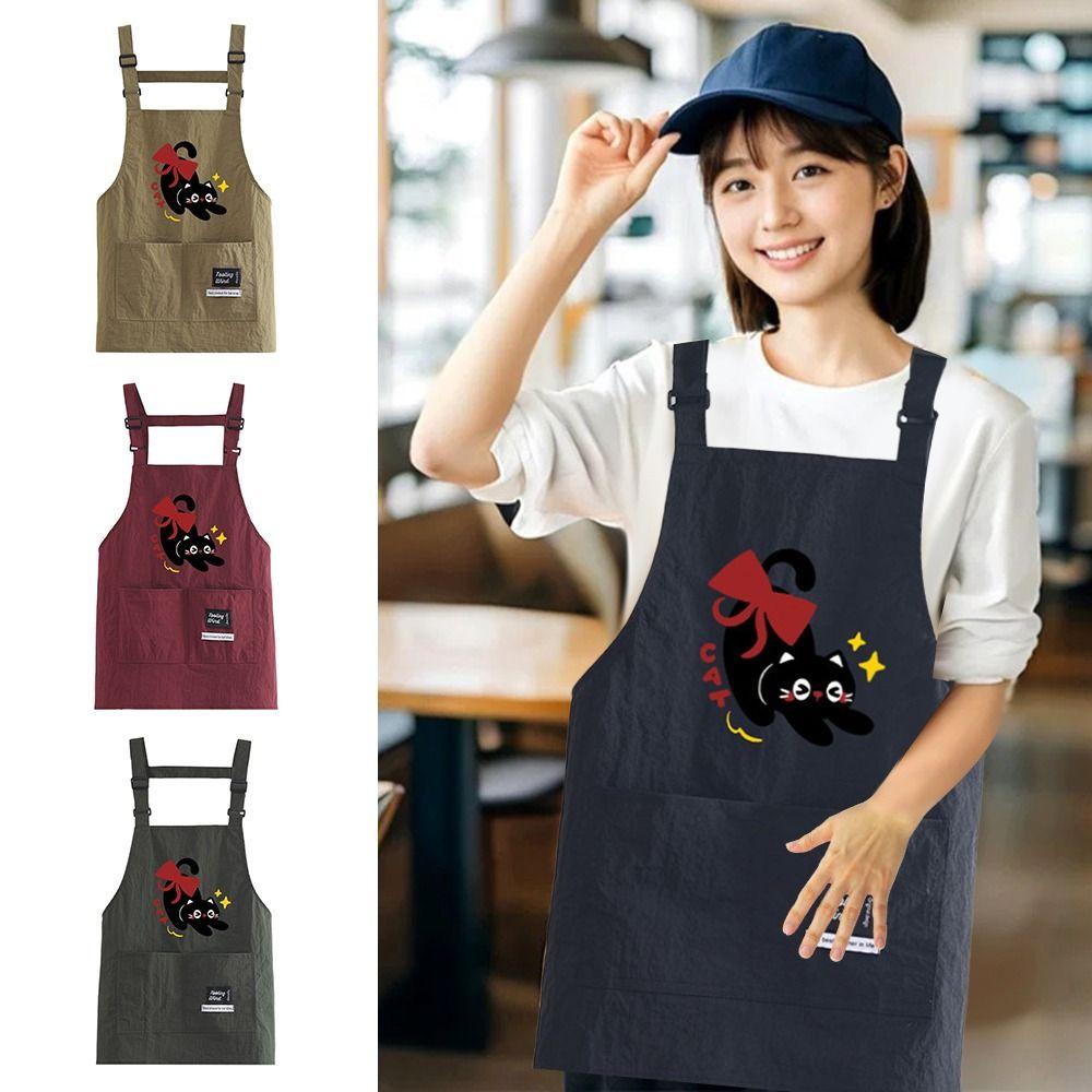 Adjustable Kitchen Apron Cartoon Cooking Smock Cute Catering Work Clothes for Home Kitchen