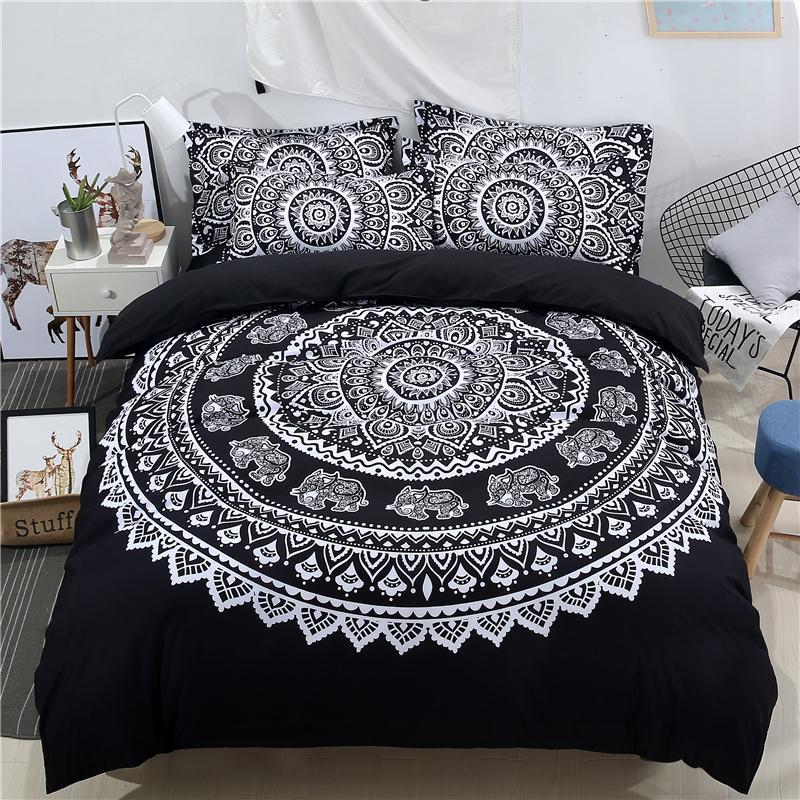 Luxury Queen Size Duvet Cover Pillowcases Bohemia Comforter Bedding Sets Mandala 228X228Cm 200X200 Bed Cover Set Ropa De Cama