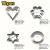 12pcs/sets DIY Mold Star Heart Round Flower Shape Cutter Baking Mould Kitchen Accessories Stainless Steel Cookie Biscuit Tools