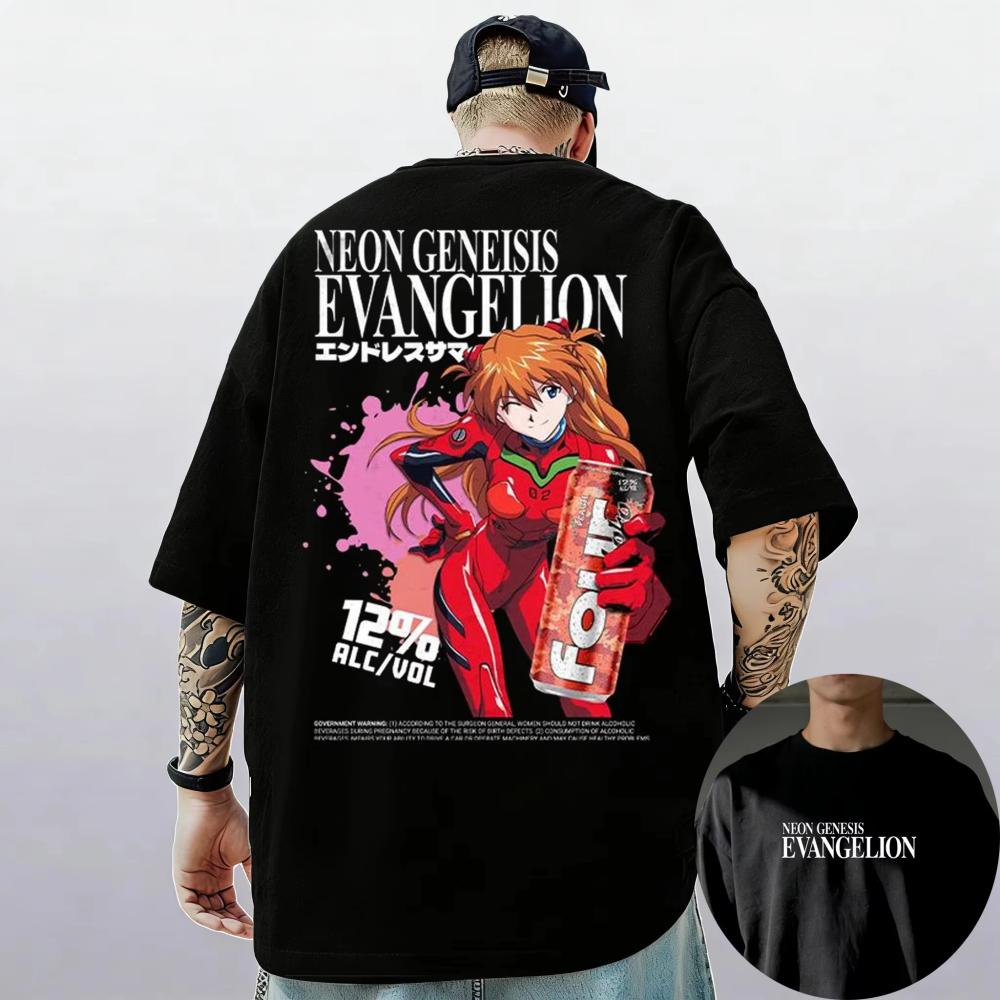 Neon Genesis Evangelion Ayanami Rei Asuka Classic Style Short Sleeve T-shirt Men Women 2026 Summer Parent-Child Cotton Tee Tops