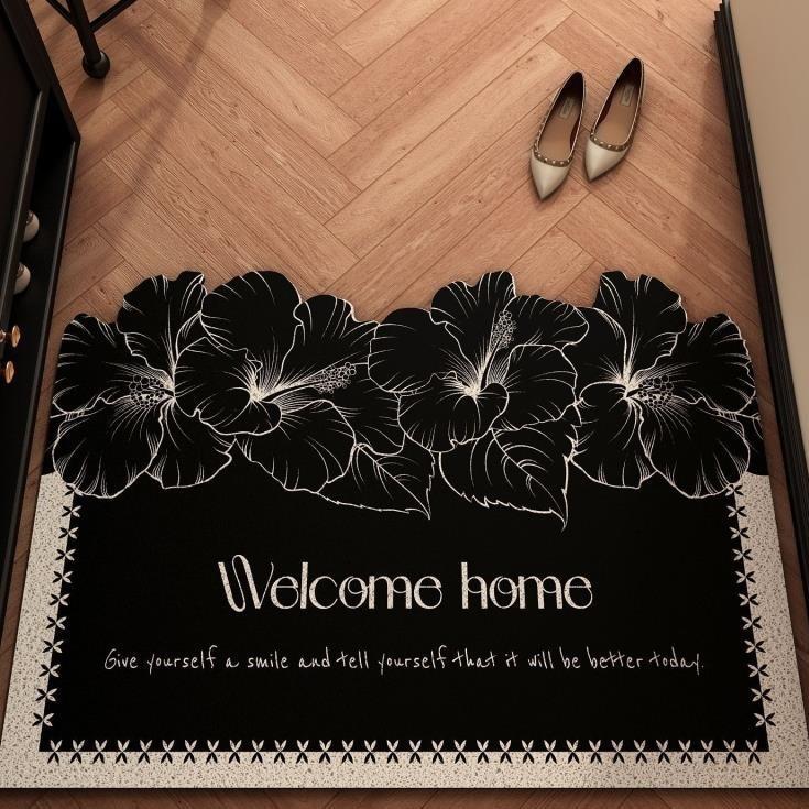 French Entry Door Floor Mat, Dirt-Resistant Leave-In Pvc Silk Ring Floor Mat Can Be Cut, And Foot Pads In Household Shoe Changing Area Can Be