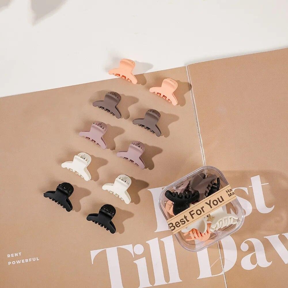 

10 шт./кор., маленькая акриловая заколка в полоску с цветами и геометрией, заколка для волос для женщин и девочек, аксессуары для волос, головные уборы style D