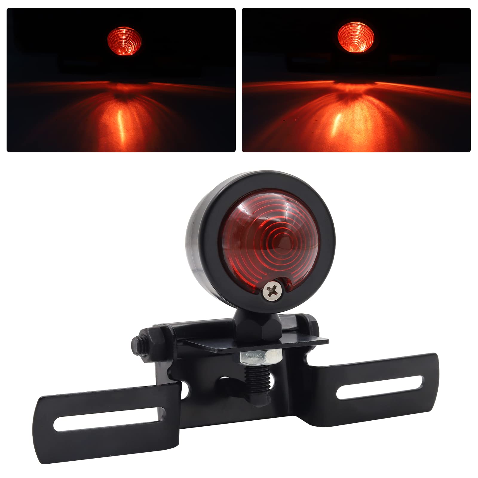 

YnGia Велосипедный задний фонарь, задний фонарь для мотоцикла 12 В, водонепроницаемый, небольшой, стоп-сигнал, задний фонарь, красный, регулируемый угол, форма пули, 1 круг