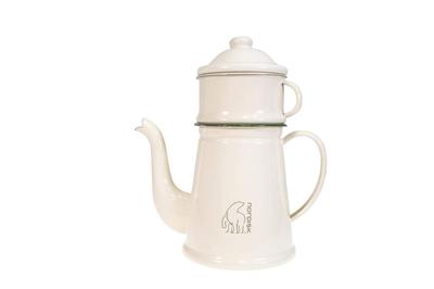 NORDISK Outdoor Camping emaliowany dzbanek do kawy Madam Blue (Pani Bla Coffee) Krem 1,5l [Oryginalny produkt japoński] 119093