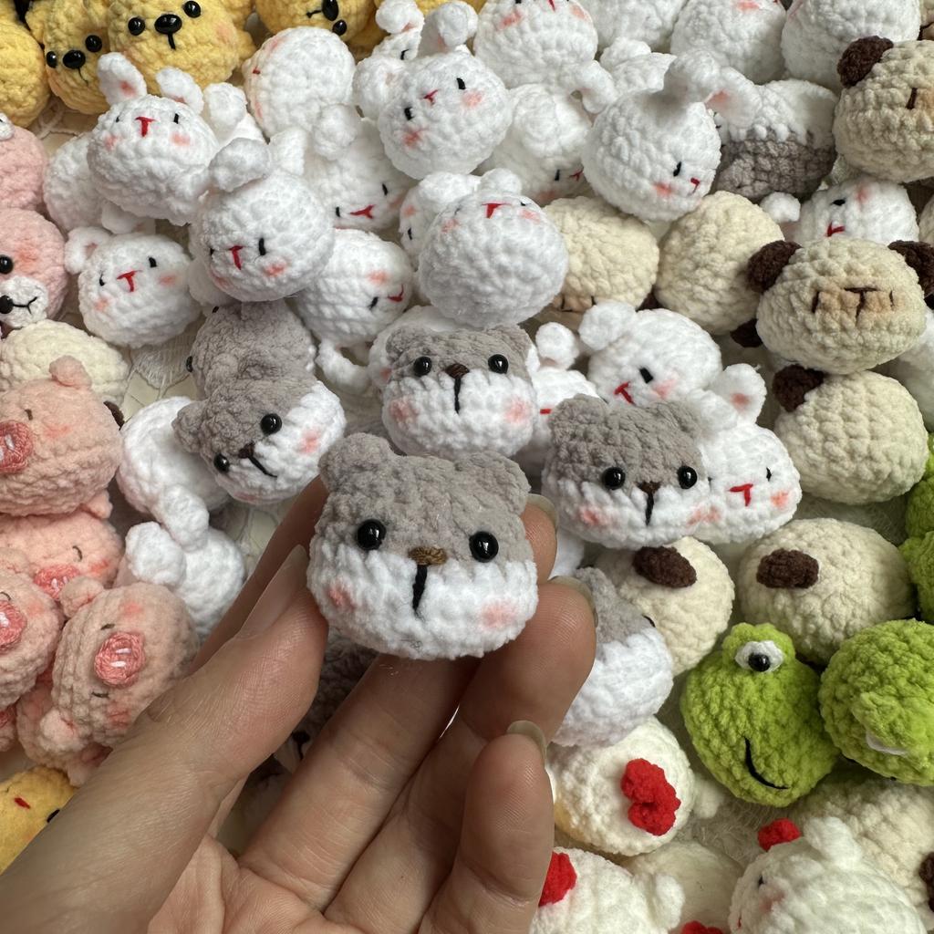 3cm Ručně dopletený Mini Zvířátko Pletený Králík Kuřata Kočka Pes Klíčenka Přívěsek Dárek pro kamarádku a nejlepší kamarádku pro Ženy Dívky
