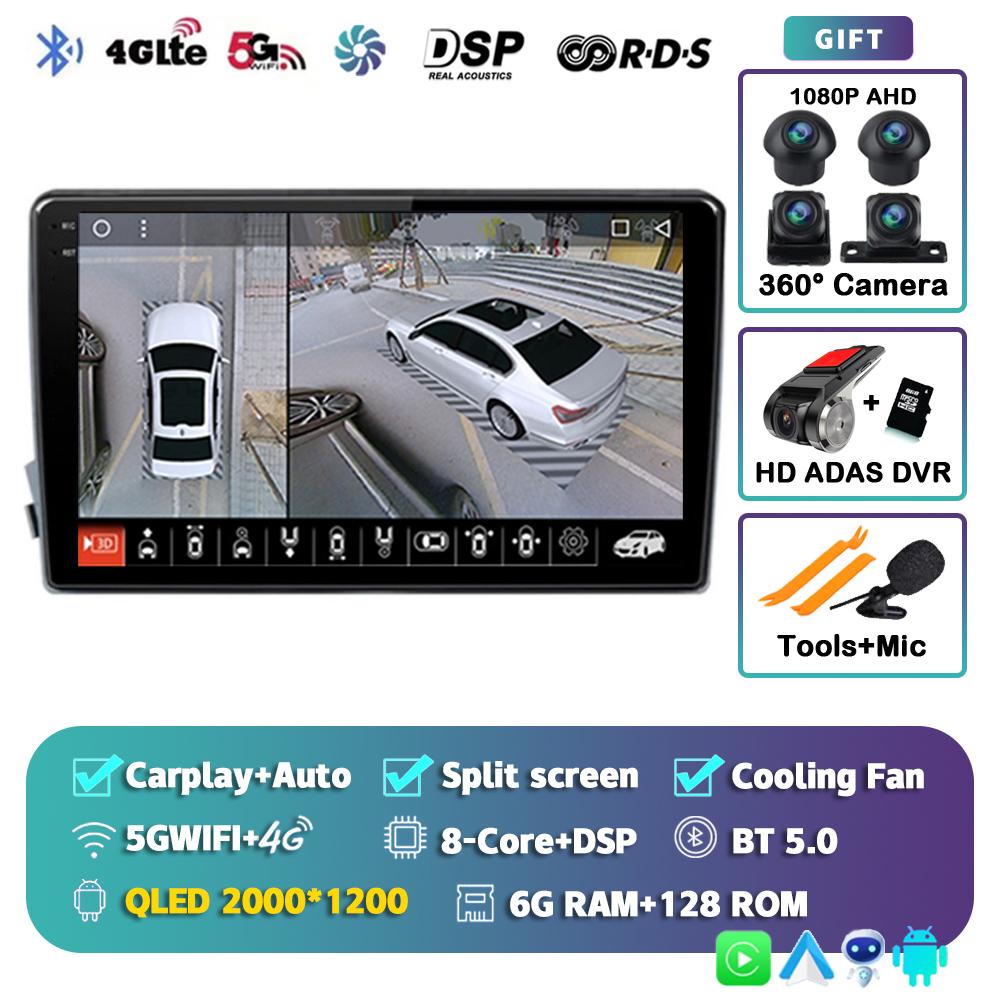 Android 14 Carplay Auto 4G+WIFI Car Radio For SSangyong Actyon Kyron 2005-2011 Multimedia Video Player Navigation GPS Stereo DSP